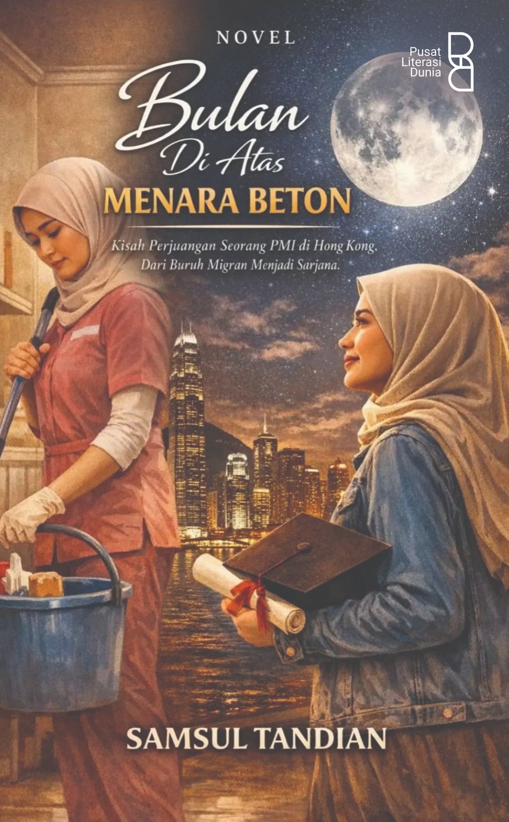 Bulan di atas menara beton
